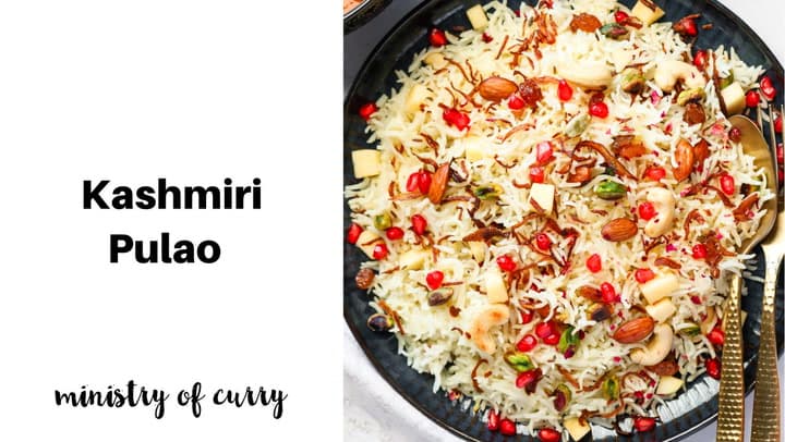 Kashmiri Pulao Recipe - Pulao Spiced With Saffron, Whole Spices & Nuts