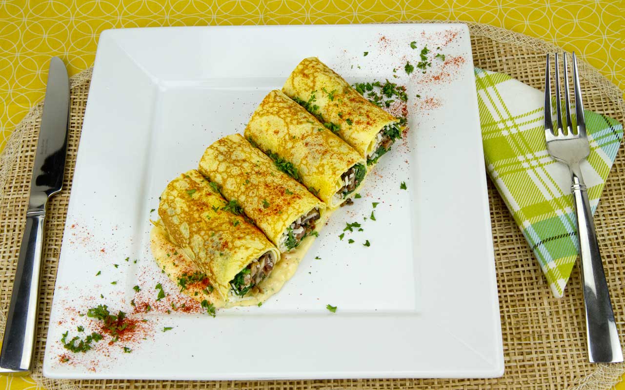 Buckwheat Crepes Stuffed With Spinach And Eggs Recipe