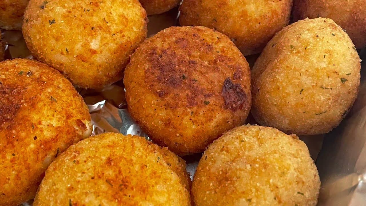 Pan Fried Rice Balls Filled With Cheese Recipe