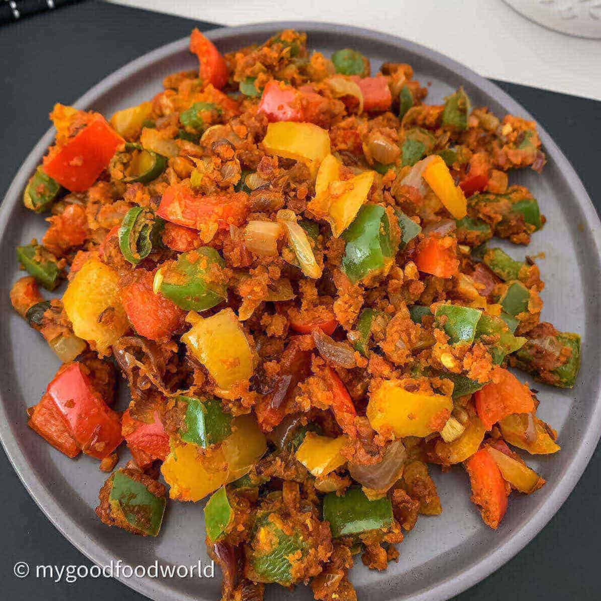 Cabbage Capsicum Sabzi Recipe - Cabbage Capsicum Vegetable Recipe