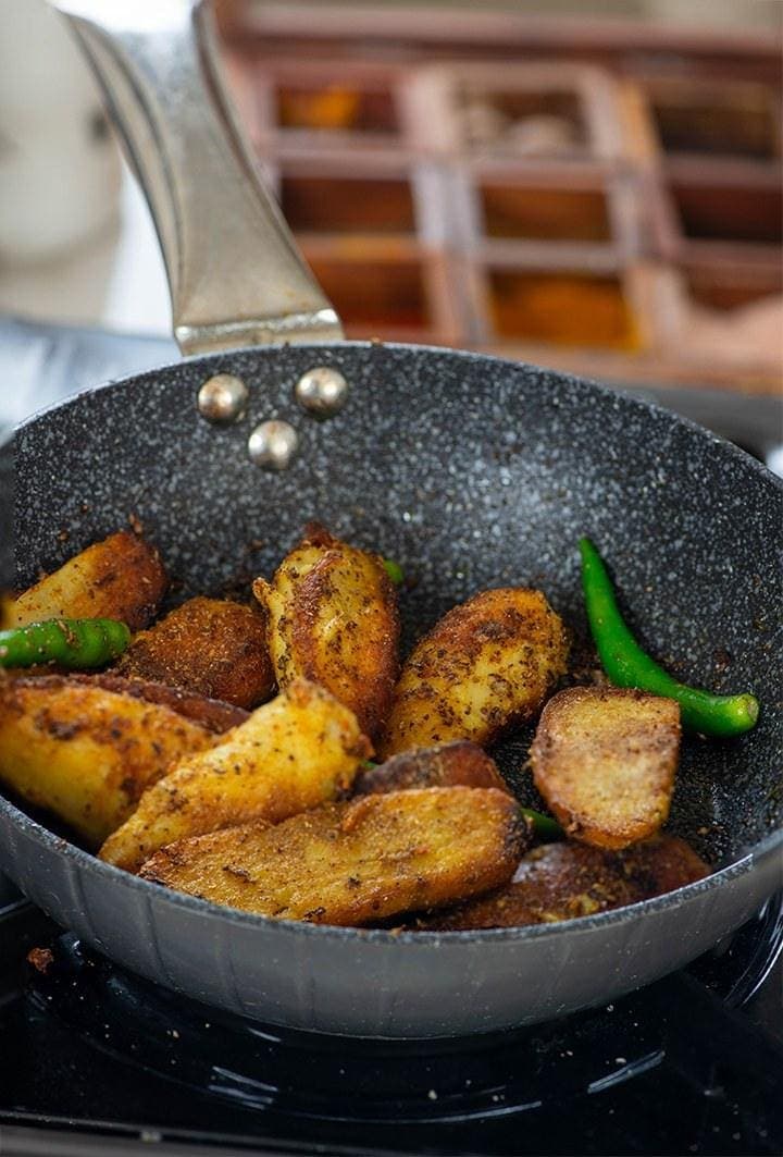 Arbi Ajwain Ki Sabzi Recipe (Roasted Colocasia Stir Fry With Ajwain)
