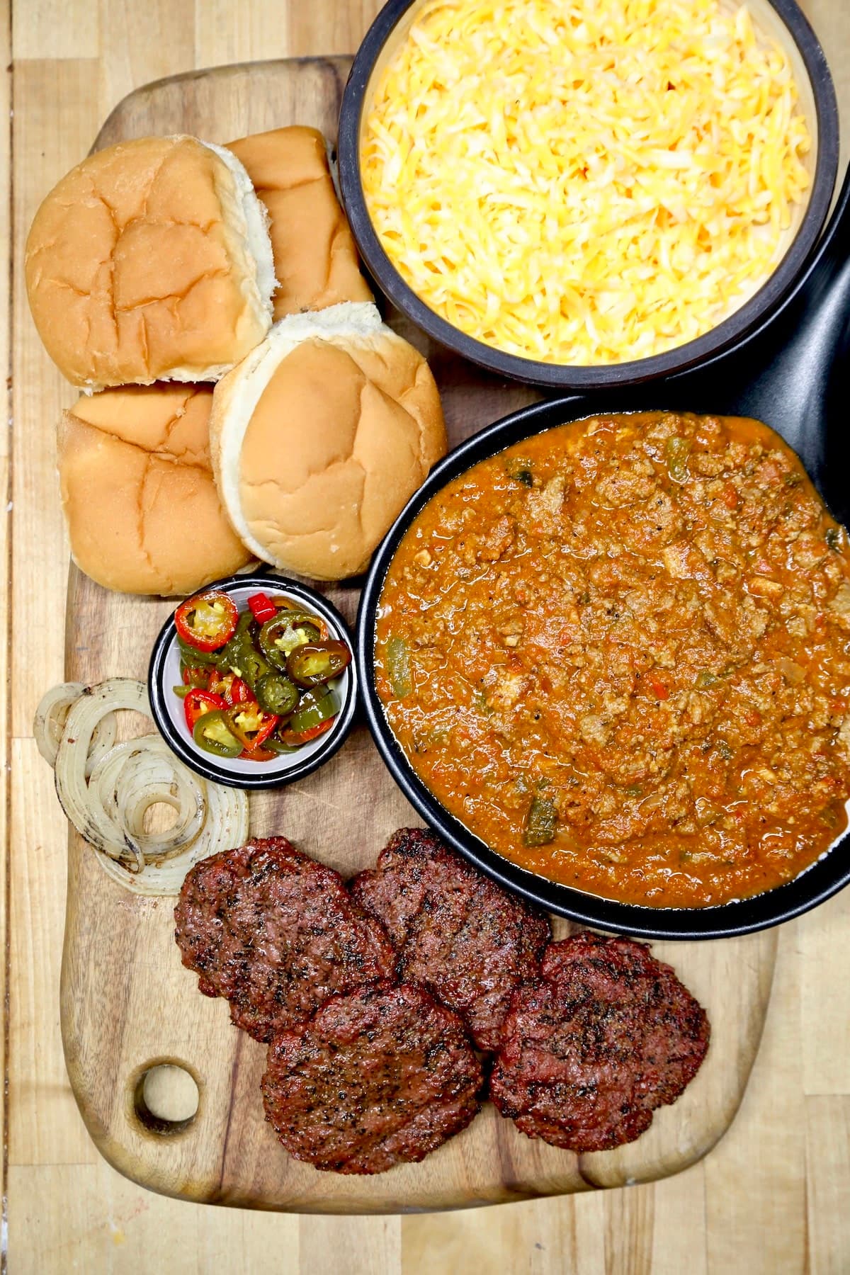 Veg Chili Cheese Burgers Recipe