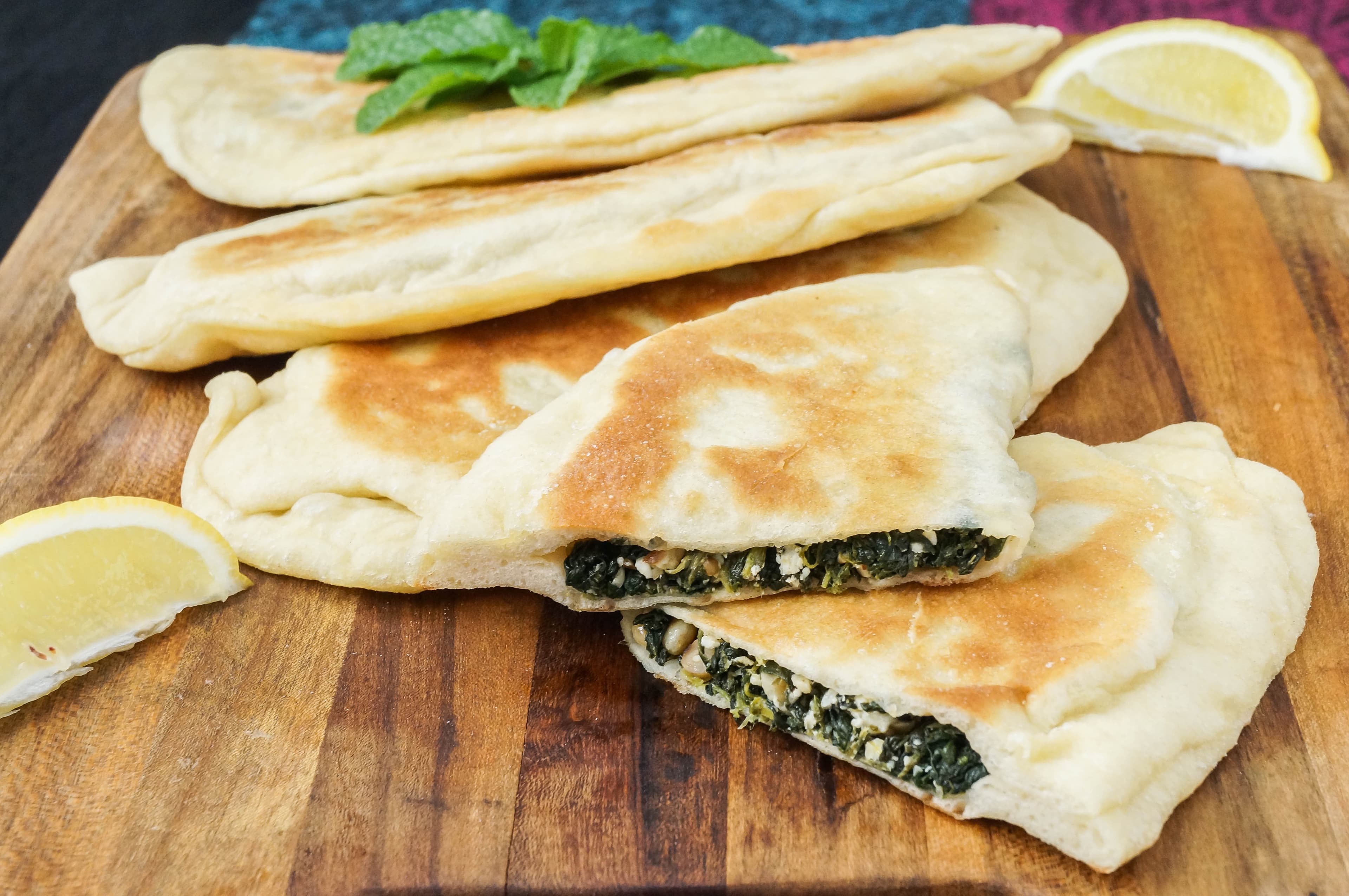 Turkish Chicken Gozleme Recipe-Stuffed Spinach Chicken Bread