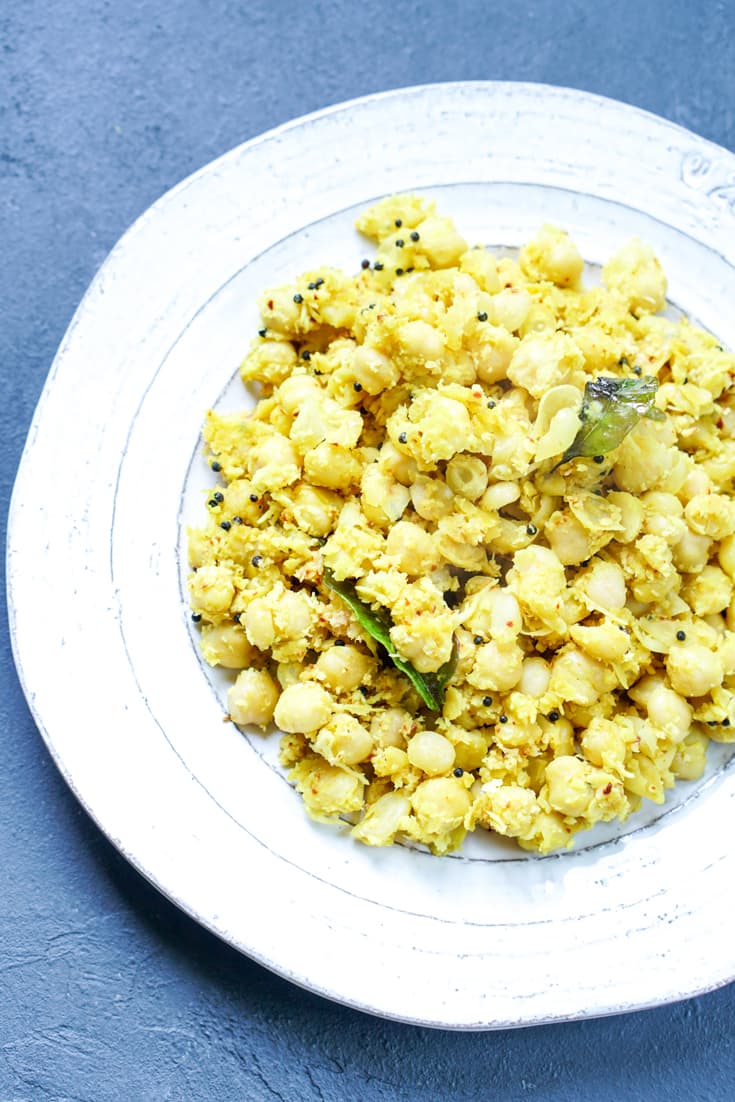 Kabuli Chana Sundal Recipe - Chickpea Sundal Recipe