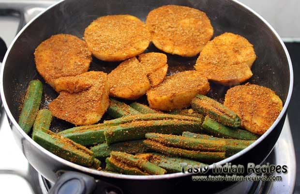 Kali Mirch Aloo Bhindi Sabzi - Aloo Bhindi Pepper Fry Recipe