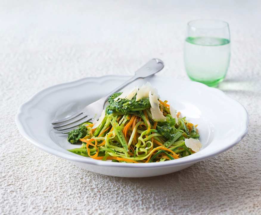 Spirulina and Mint Basil Pesto Pasta Recipe