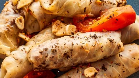 Veg Lebanese Mihshi Malfuf Recipe (Stuffed Cabbage Leaves)