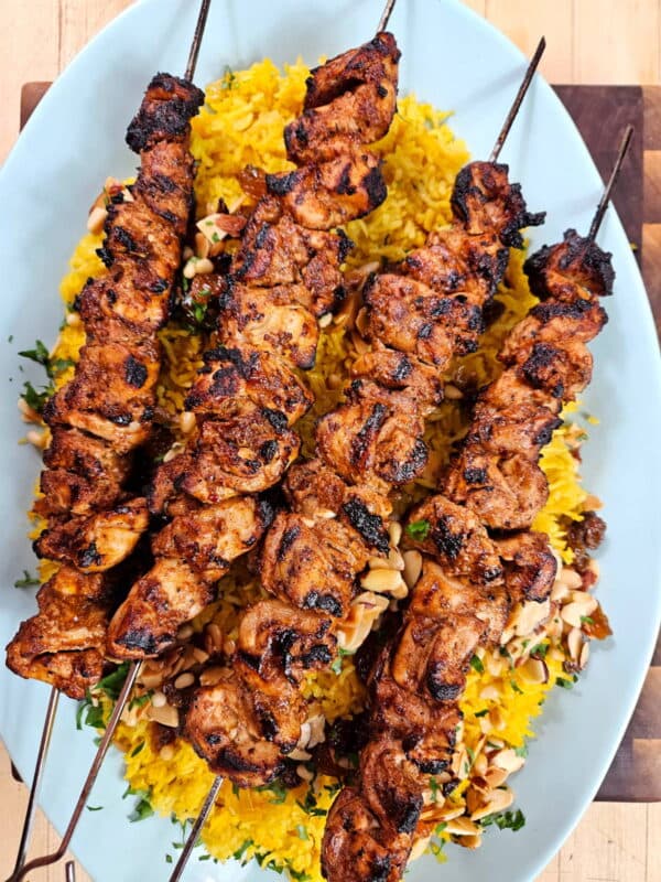 Lebanese Style Shish Tawook Recipe - Grilled Chicken Skewers