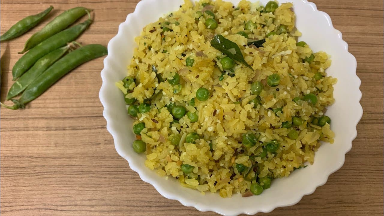Tomato Pea Poha Recipe - Tomato Poha With Peas