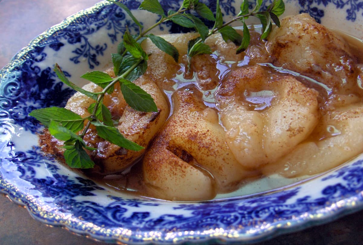 Creamy Coconut Poached Pears Recipe