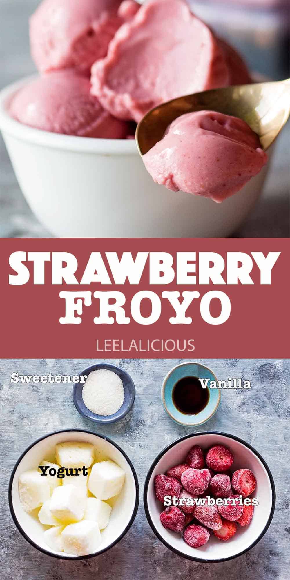 Homemade Low Fat Strawberry Frozen Yogurt Recipe