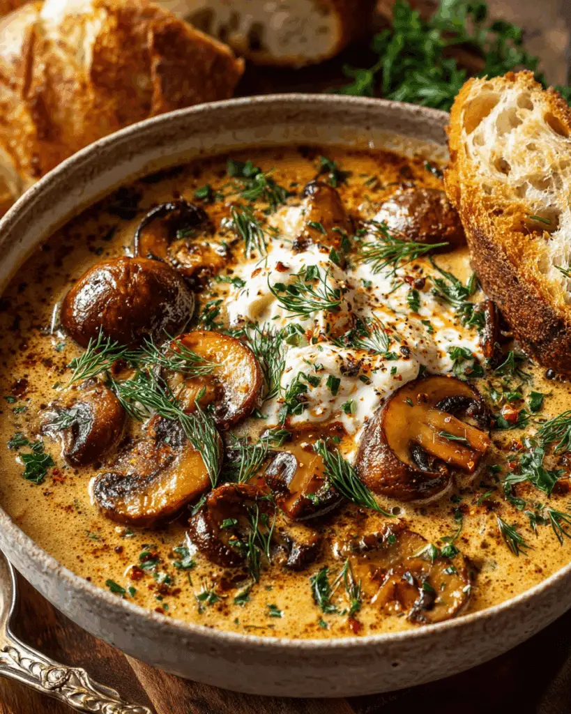 Garlic And Mushroom Soup Recipe