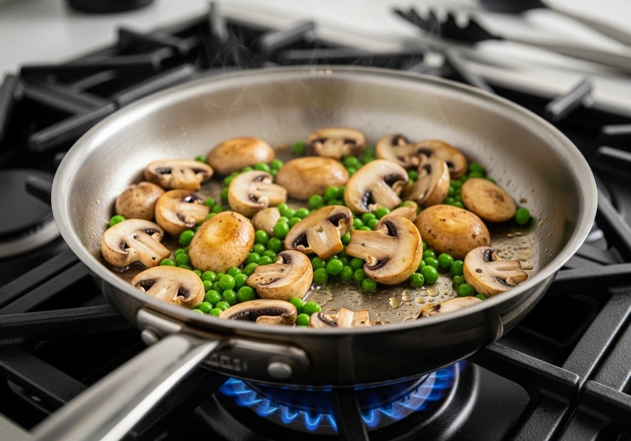 North Indian Style Mushroom Matar Masala Recipe