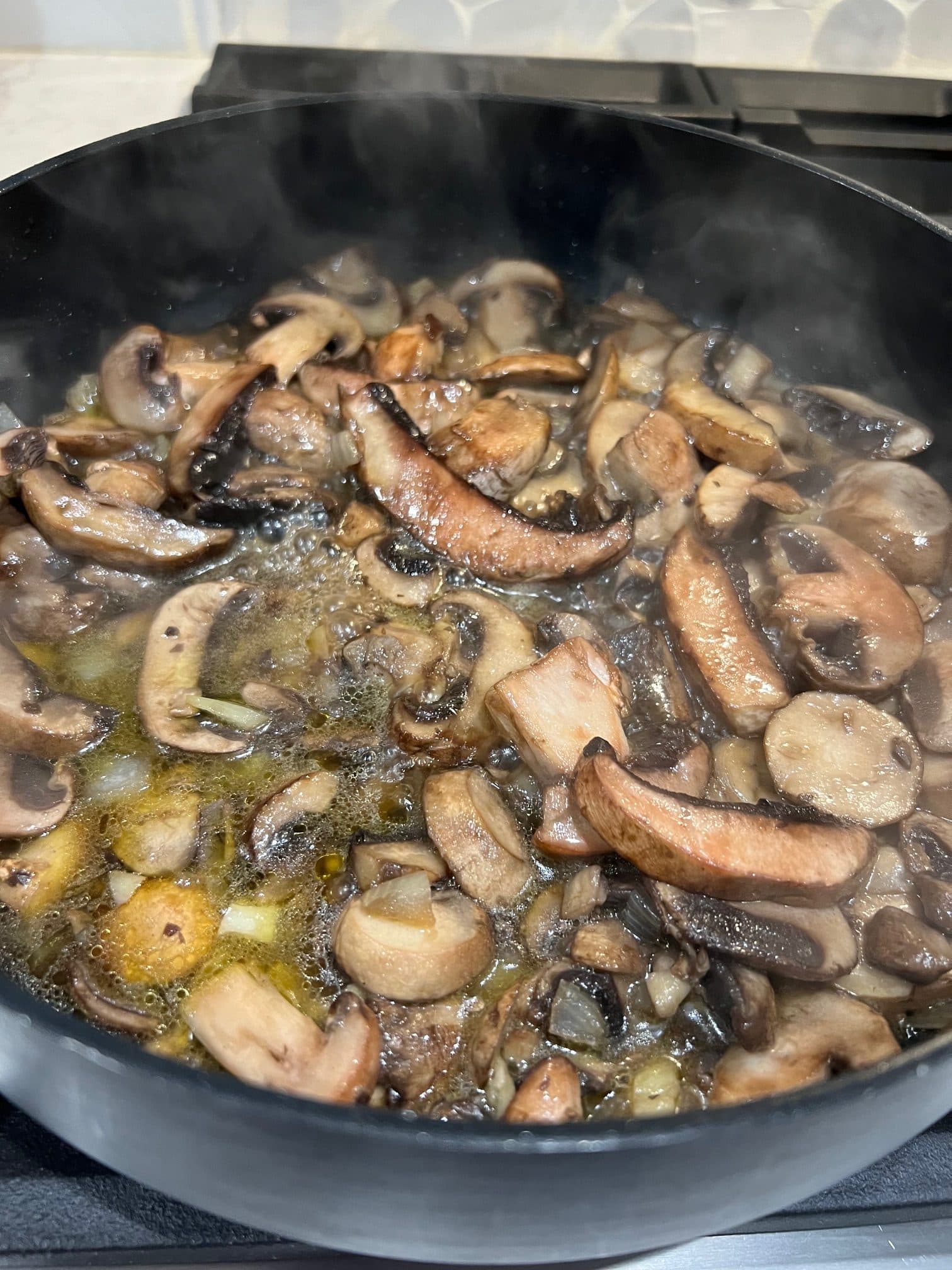 Burnt Garlic Pasta with Mushroom Recipe