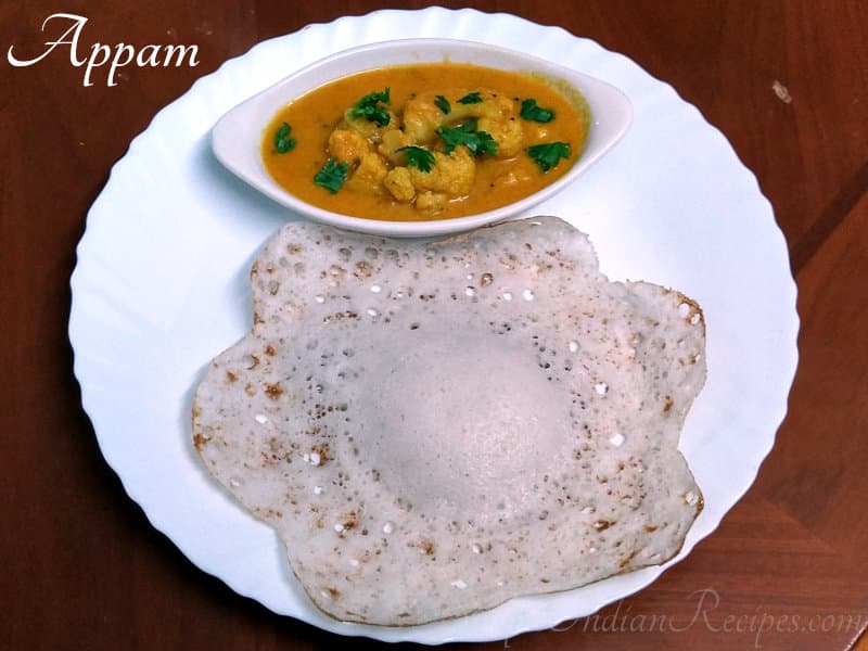 Kerala Style Appam Recipe - Fermented Rice Pancakes With Coconut