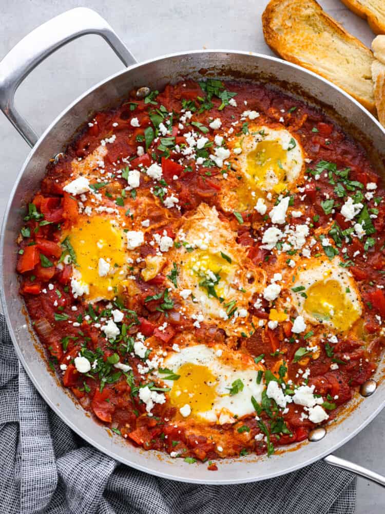 Shakshuka With Spinach & Feta Cheese Recipe