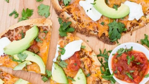 Roasted Peppers And Mushroom Tortilla Pizza Recipe
