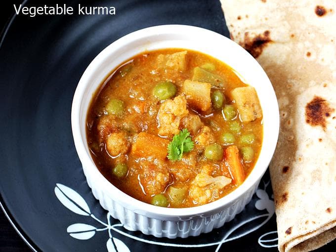 White Vegetable Kurma Recipe With Coconut & Cashew
