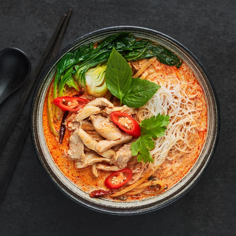 Thai Flavoured Vegetable Noodles In Coconut Curry Recipe