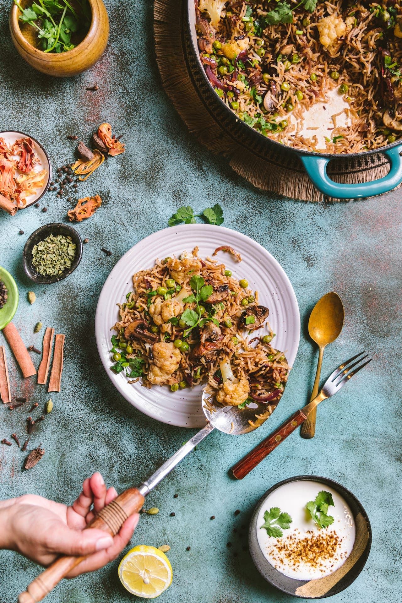 One Pot Methi Mushroom Brown Rice Pulao Recipe