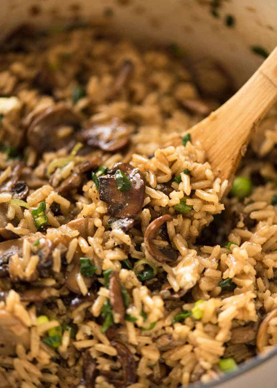 Burnt Garlic Mushroom Fried Rice Recipe