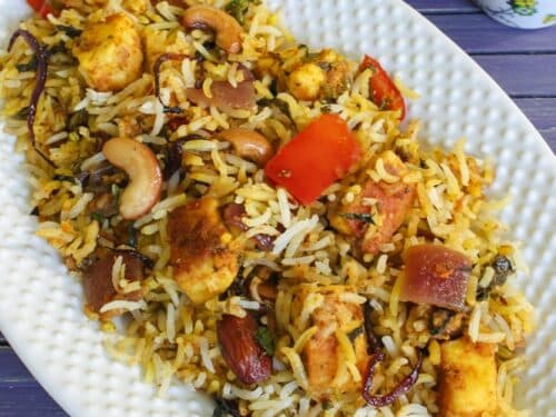 Paneer Butter Masala Biryani Recipe - Layered Paneer Butter Masala Biryani Recipe