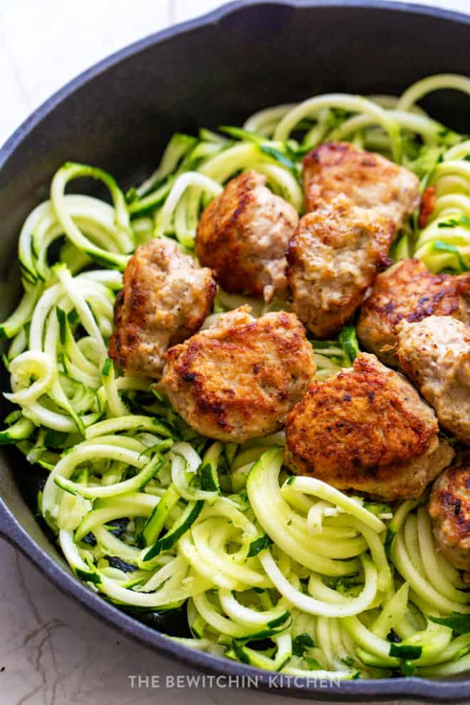 Zucchini Zoodles with mushroom Meatball Recipe